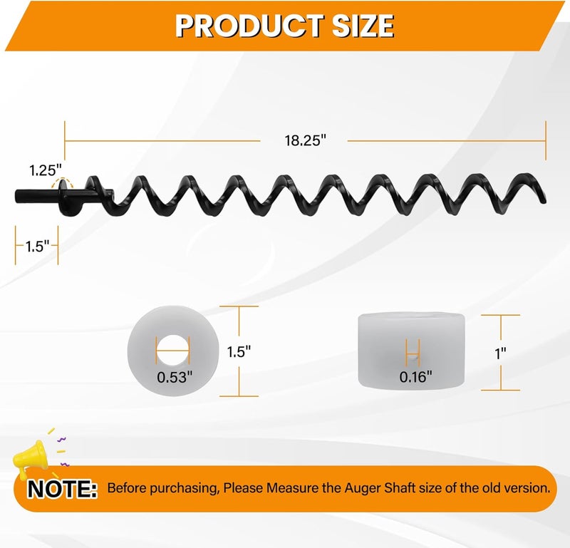 COMVIEE 18 1/4" Auger Shaft Screw Replacement Parts for Pit Boss 700 Series Pellet Grills, Auger Flighting Shaft Kit with Auger Motor Bushing, Replacement Parts Number: 74079, 31893 - Image 2